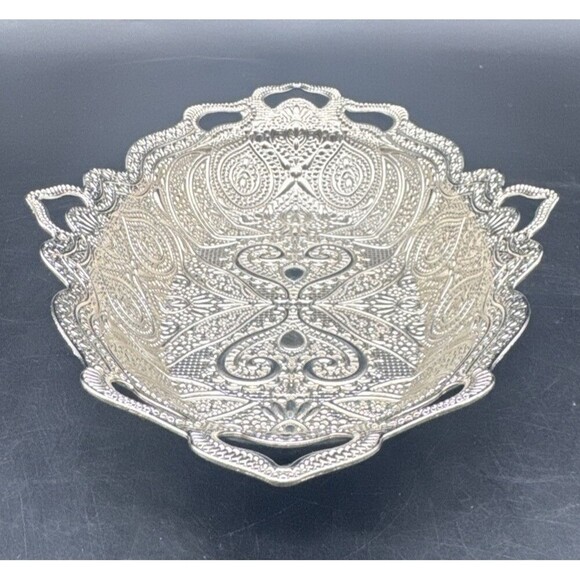 VTG Sena 273 Metal Heart Serving /Trinket /Soap Dish 8” X 5.5” Made In Turkey - Picture 3 of 10